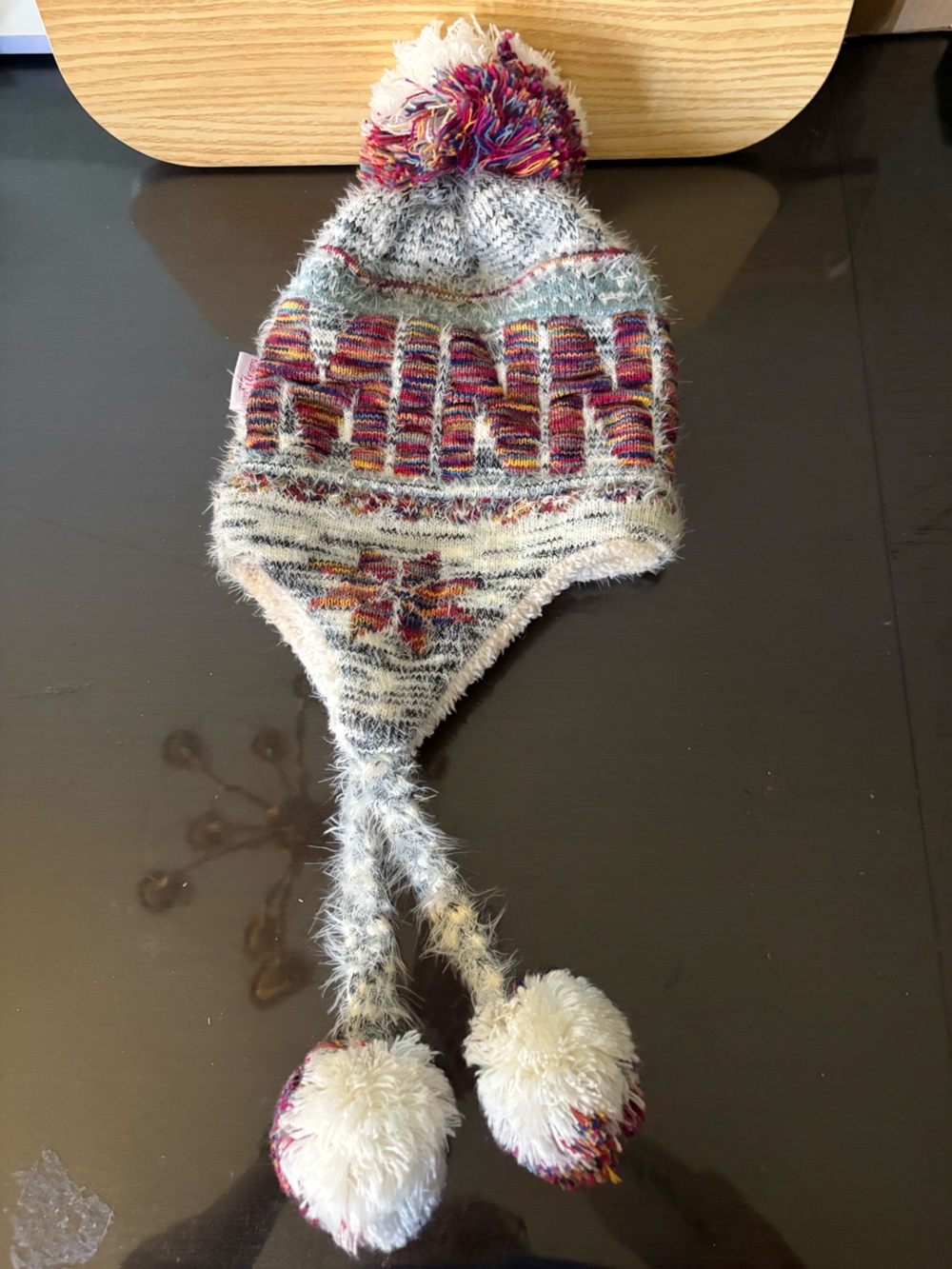 Robin Ruth Multicolor Minnesota Knit Earflap Pom-Pom Hat